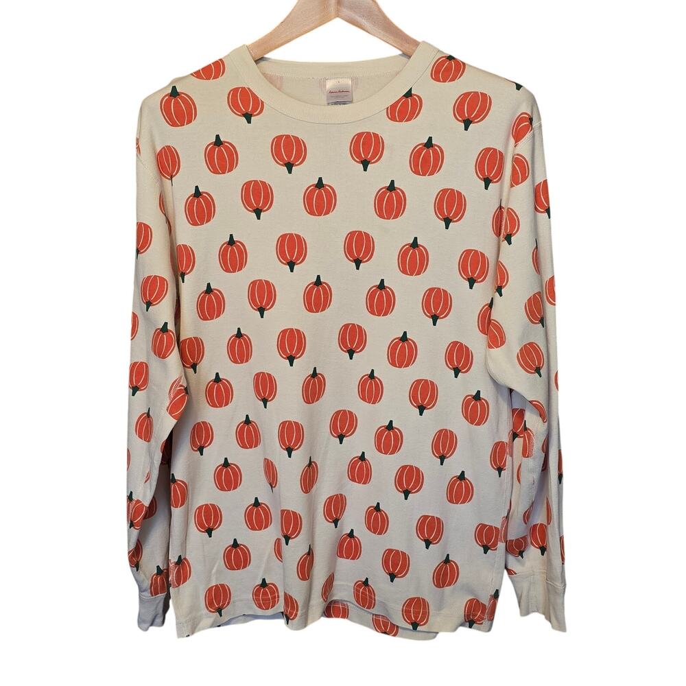 Hanna Andersson Perfect Pumpkins Long John Pajama Top Womens Size Large Festive